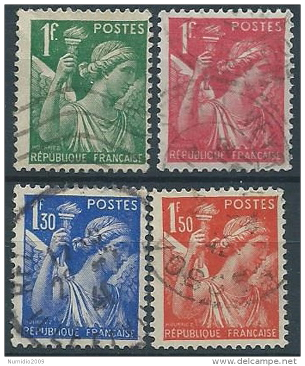 1939-41 FRANCIA USATO IRIS 4 VALORI - ED178 - 1939-44 Iris