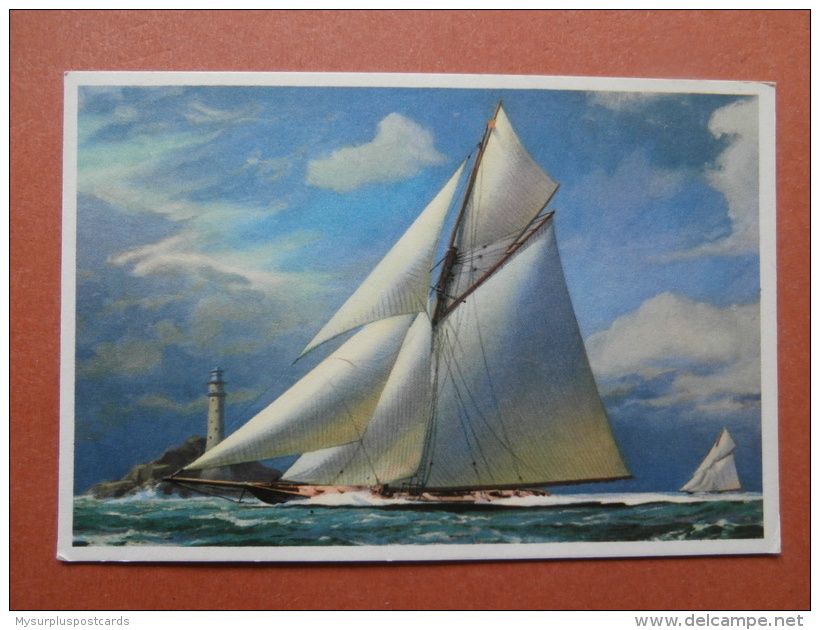 35605 PC: SAILING: Britannia Rounding The Fastnet Rock From An Oil-painting By Deryck Foster. - Voiliers