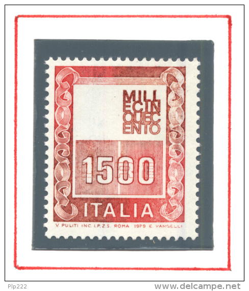 Italia Repubblica 1979 Alto Valore 1500 £ "Senza Testa"  **/MNH VF - Cert. Bolaffi E Enzo Diena - Varietà E Curiosità