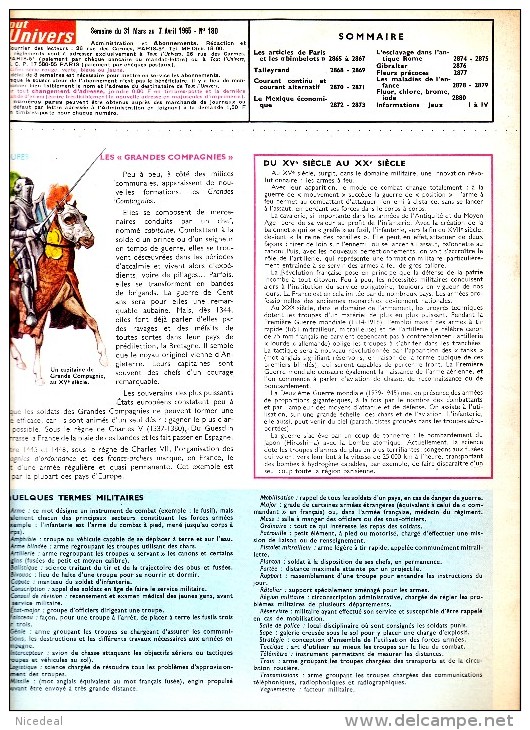 TOUT L’UNIVERS N°180 Mars Avril 1965 Troupes 1 Bimbelots Talleyrand électricité Mexique Gibraltar Maladies De L’enfance - Allgemeine Literatur