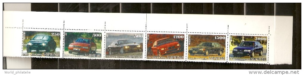 Bouriatie Russie 2000 - 6 Valeur ** Voiture, Automobile, Ford Sierra, Audi, BMW, Pontiac, Mercedes Benz, Nissan, Renault - Autres & Non Classés