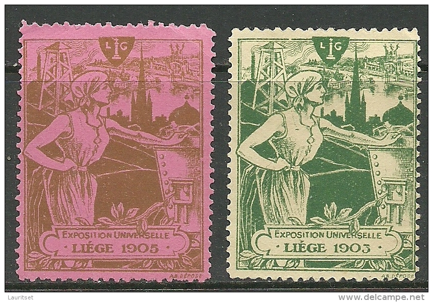 BEGIUM Belgien 1905 Exposition Unierselle Liege Vignetten Cinderella Poster Stamps - 1905 – Liège (Belgium)