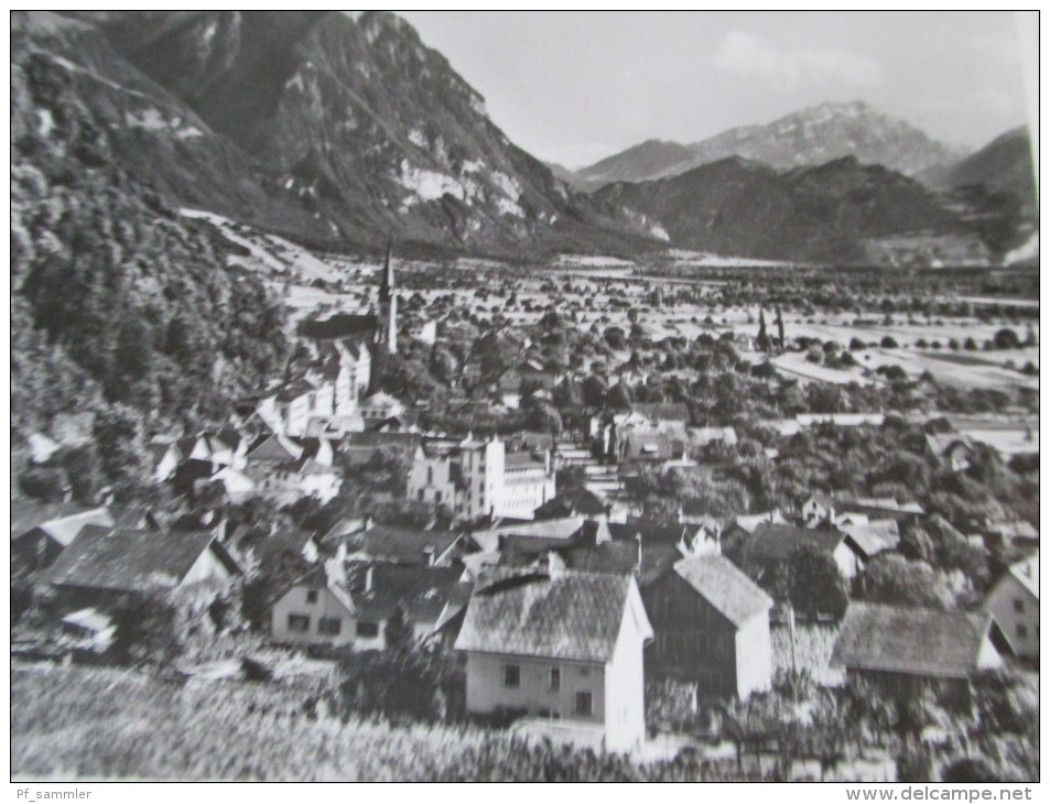 Postkarte / Echtfoto 1949 Vaduz (Fürstentum Liechtenstein) Verlag R. Ospelt. Stempel: Österreichische Zensurstelle 272 - Liechtenstein