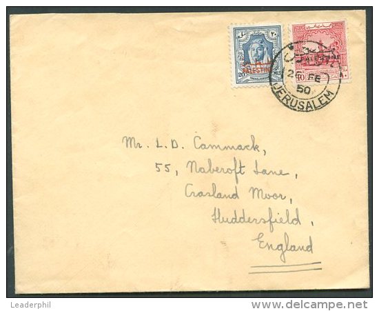 PALESTINE TRANSJORDANIA TO GREAT BRITAIN Cover Jerusalem Cancellation 1950 - Palestina