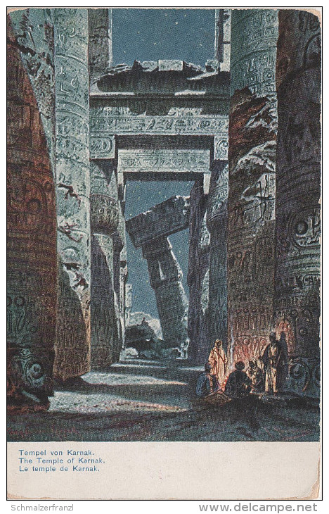 Perlberg Künstlerkarte Litho AK Tempel Karnak Ägypten Temple Egypte Aegypten II No. 5 - Perlberg, F.