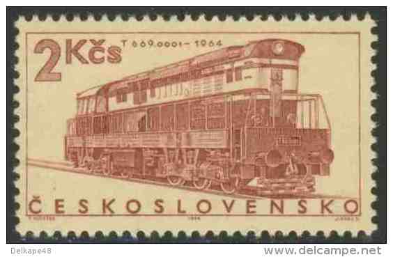 Tschechoslowakei Czechoslovakia 1966 Mi 1608 ** Class T699.0 Diesel Locomotive (1964) / Lokomotive - Trains