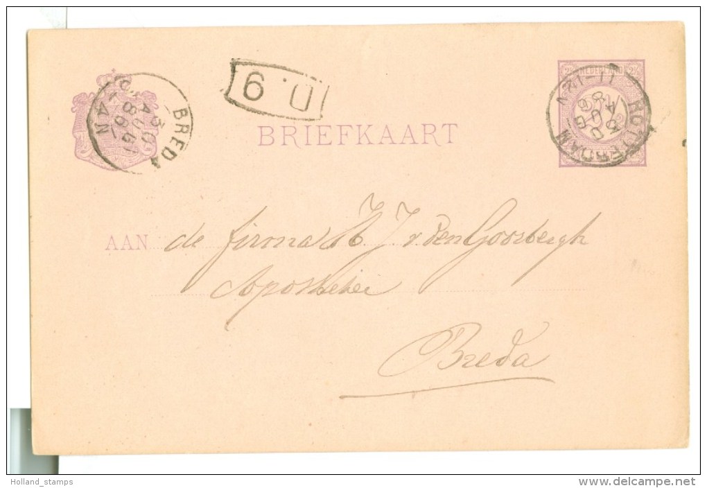 HANDGESCHREVEN BRIEFKAART Uit 1886 Van ROTTERDAM Naar BREDA * VOORDRUK NVPH 33 (8776H) - Postal Stationery