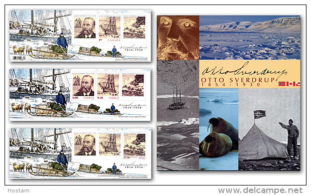 CANADA. 2004, ALBUM  JOINT ISSUE OTTO SVERDUP, 150 Th Of Birth, Souvenir Sheet From Canada, Norway &amp; Greenland - Blocs-feuillets