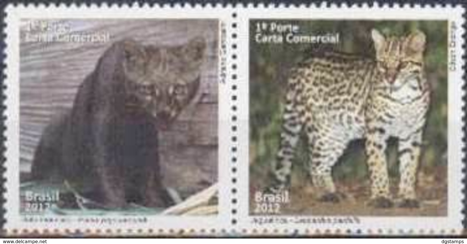 Brasil 2012 ** FELINOS. Gato-mouericos - Puma Yagouaroundi. Jaguatirica - Leopardus Pardalis. - Unused Stamps