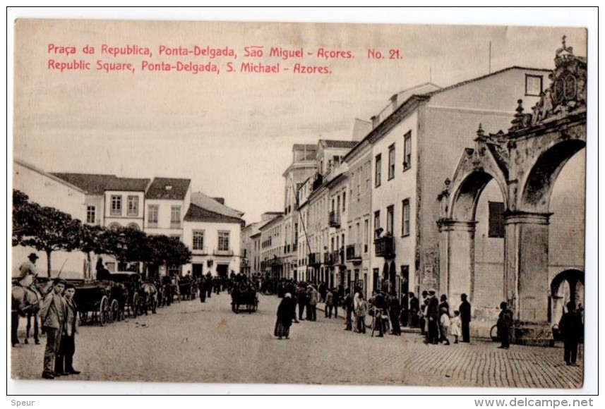 Azores, Ponta-Delgada, Lively Street Scene, Parade, ± 1910 - Açores