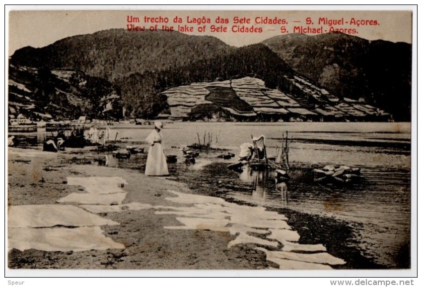 Azores, Women Washing Clothes At Lake, Early 1900's - Açores