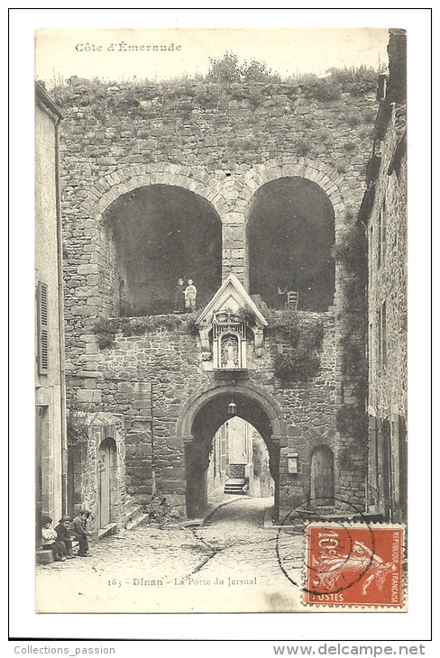 Cp, 22, Dinan, La Porte Du Jersual, Voyagée 1921 - Dinan