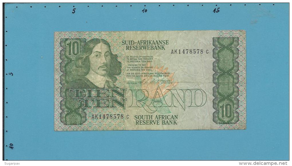 South Africa - 10 RAND - ( 1985 - 90 ) - Pick 120.d - Sign. 6 - Watermark: Jan Van Riebeek - 2 Scans - Afrique Du Sud