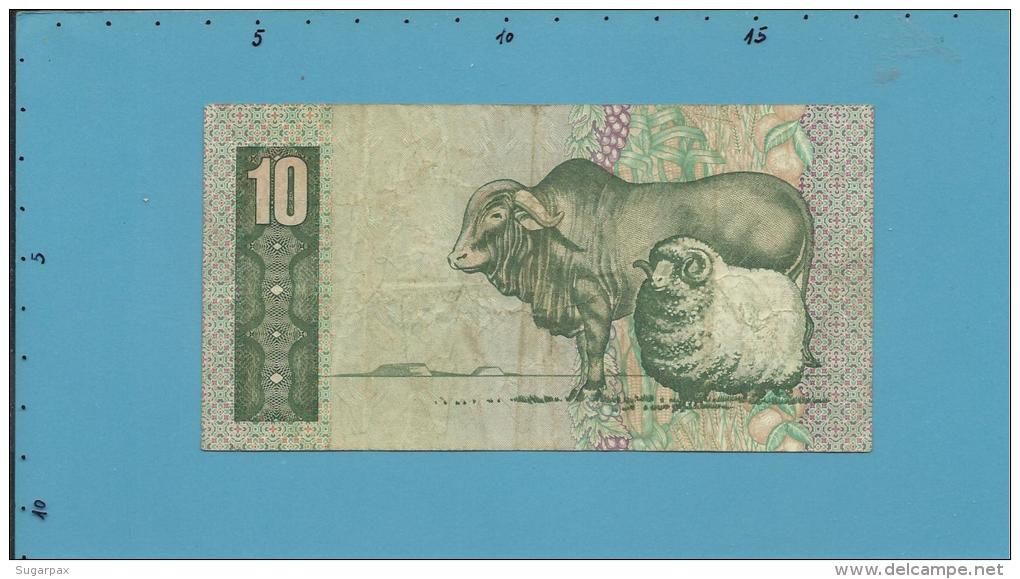 South Africa - 10 RAND - ( 1985 - 90 ) - Pick 120.d - Sign. 6 - Watermark: Jan Van Riebeek - 2 Scans - Afrique Du Sud