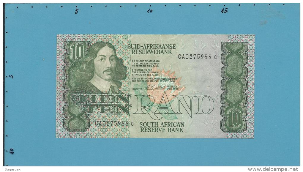 South Africa - 10 RAND - ( 1990 - 93 ) - Pick 120.e - Sign. 7 - Watermark: Jan Van Riebeek - 2 Scans - Südafrika