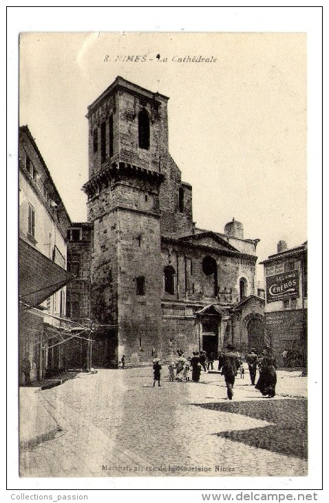 Cp , 30 , NÎMES , La Cathédrale , écrite - Nîmes