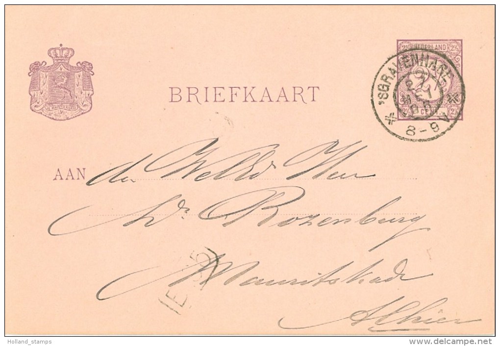 HANDGESCHREVEN BRIEFKAART Uit 1895 Van LOKAAL 's-GRAVENHAGE * VOORDRUK NVPH 33 (8777N) - Entiers Postaux