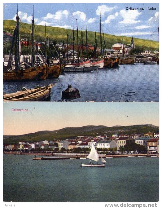 Yougoslavie - Crikvenica - 2 Cpa Couleurs (1 écrite) 1922 - Yougoslavie