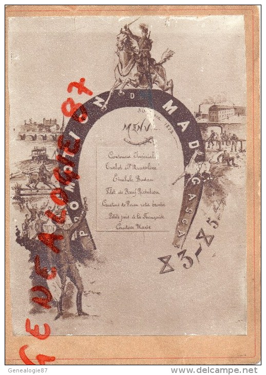 RARE MENU PROMOTION DE MADAGASCAR - 30 AVRIL 1892- 83-85 E - G.  PARLERIGE - Menus