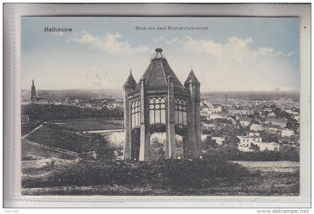 0-1830 RATHENOW, Blick V. Bismarckdenkmal, 1916 - Rathenow