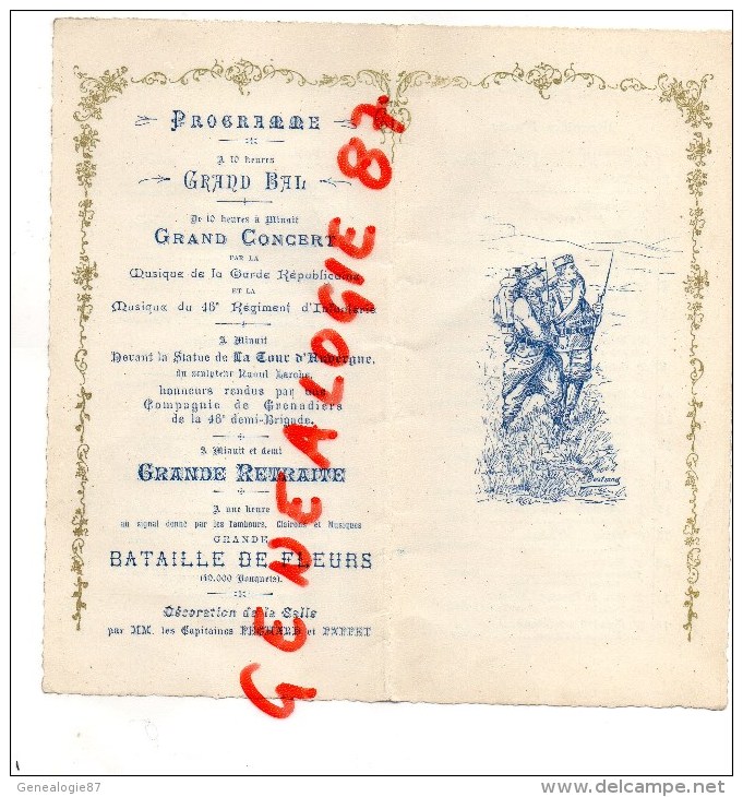 75002 - PARIS - GRAND BAL MILITAIRE A L' OPERA -19 DECEMBRE 1896-TOUR D' AUVERGNE - CARNET DE BAL- MENU GRAND HOTEL - Menükarten