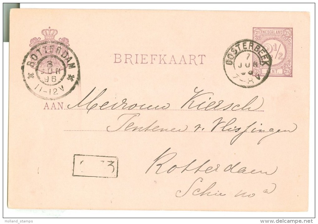 HANDGESCHREVEN BRIEFKAART Uit 1896 Van OOSTERBEEK Naar ROTTERDAM * VOORDRUK NVPH 33 (8778i) - Postal Stationery
