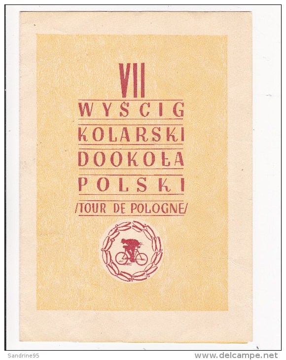 SPORTS .....CYCLISME ......DOCUMENT  DE 1948 .......TOUR DE POLOGNE - Ciclismo