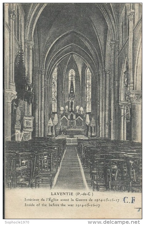 NORD PAS DE CALAIS - 62 - PAS DE CALAIS - LAVENTIE - Intérieur Del'église Avant La Guerre 1914 - Laventie