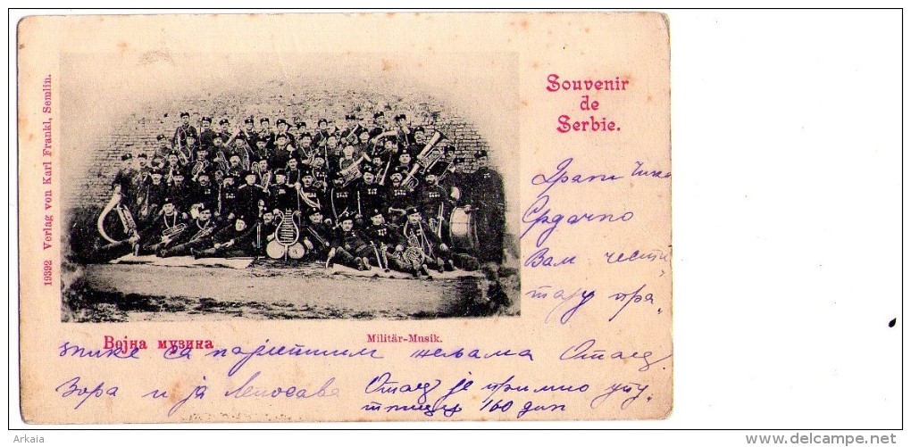 Yougolavie :  Serbie - Souvenir - Orchestre Militaire - Carte Très Animée (écrite) - Yougoslavie