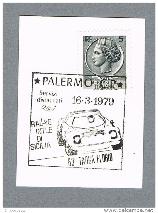 Italien 1979 Palermo Targa Florio   Sonderstempel Auf Briefstück - Lancia - - Voitures