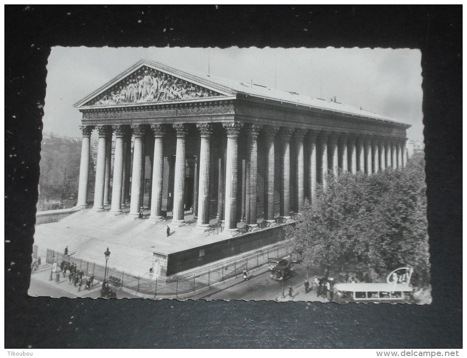 VIGNETTE ET CACHET PARIS LA TOUR EIFFEL NOVEMBRE 1946 SUR MARIANNE GANDON - FLAMME GARE MONTPARNASSE - CPSM LA MADELEINE - Briefe U. Dokumente