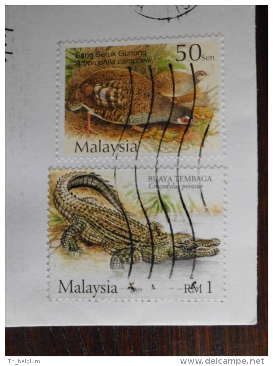 Malaysia 2008 - Letter / Envelope With Stamps Animals - Crocodile + Malaysian Partridge (Campbell´s Partridge) - Malaysia (1964-...)
