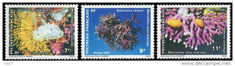 Polynésie 1991 - Faune Et Flore Sous-marine - 3val Neuf // Mnh - Unused Stamps