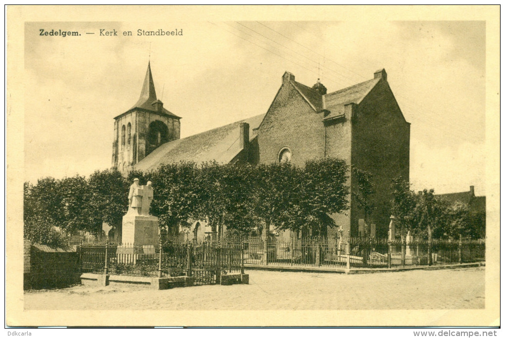 Zedelgem - Kerk En Standbeeld - Zedelgem