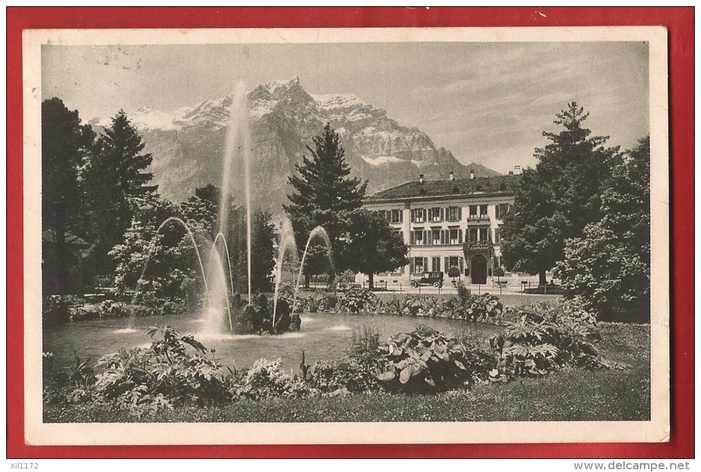 CDS8-28 Glarus Hotel Glarnerhof Mit Volksgarten Und Wiggis  Gelaufen  In 1925 Nach Erlen Grabs - Other & Unclassified