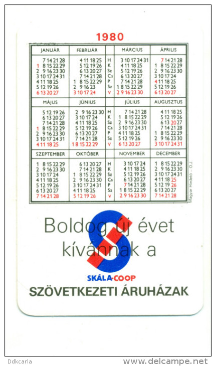 Kleine Kalender 1980 - Szövetkezeti Aruhazak - Kleinformat : 1971-80