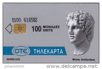 Telefonkarte Griechenland  Chip OTE   Nr.9  1993  0100  Aufl. 384.000 St. Geb. Kartennummer 616582 - Griechenland
