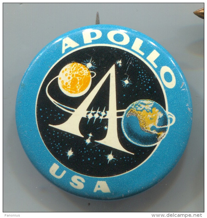 Space, Cosmos, Space Program - Pin, Old Badge, USA, Apollo - Espacio
