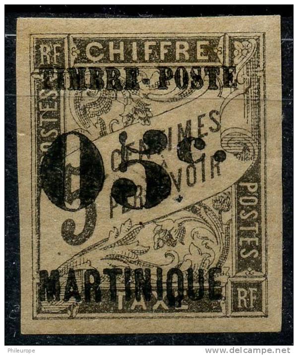 Martinique (1891) N 19 * (charniere) (petit Trou En Dessous Du V Au Centre) - Neufs