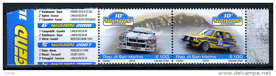 2013 - SAN MARINO - SAINT-MARIN -  10° Anniversario Rally Legend -   NH - (**) - New Mint - Neufs