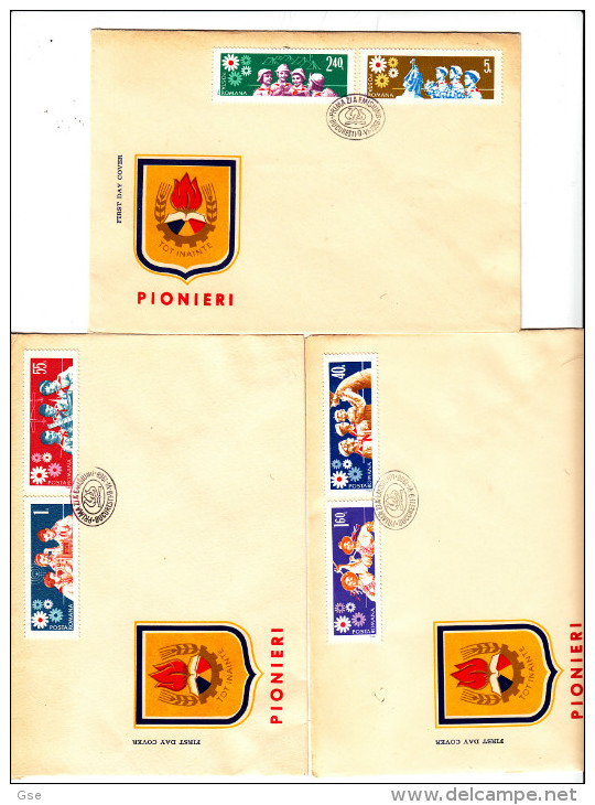 ROMANIA  1968 -Yvert 2381/6 Su 3 FDC -  Annullo Speciale Illustrato - Covers & Documents