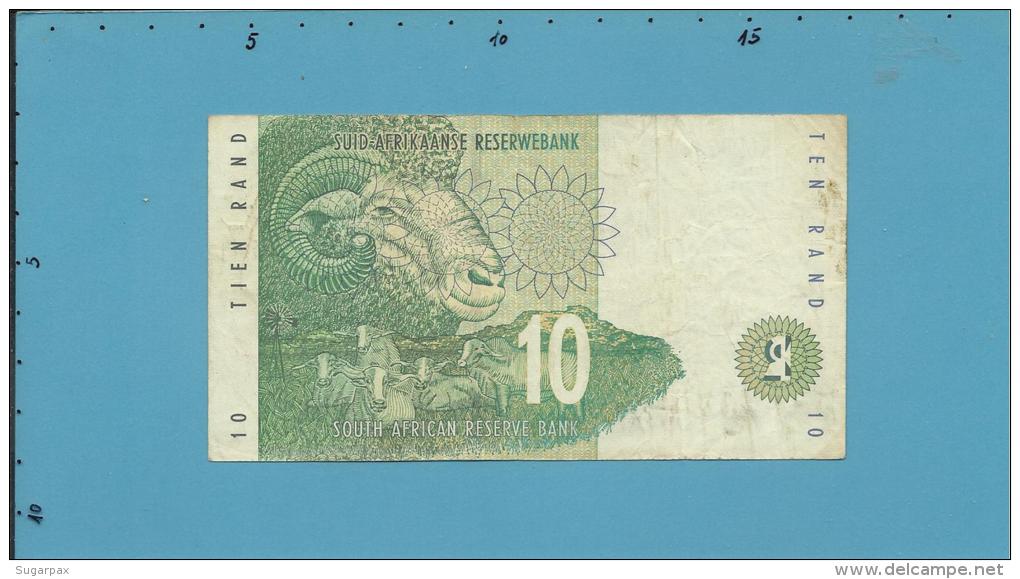 South Africa - 10 RAND - ( 1993 ) - Pick 123.a - Sign. 7 - Watermark: White Rhinoceros - 2 Scans - Suráfrica