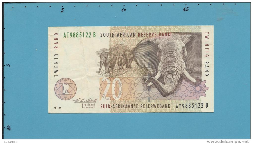 South Africa - 20 RAND - ( 1993 ) - Pick 124.a - Sign. 7 - Watermark: Elephant Head - 2 Scans - Südafrika