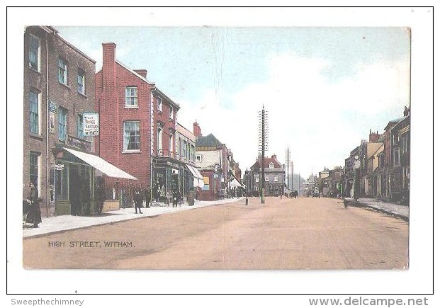 ESSEX WITHAM HIGH STREET Three Castles Cigarettes Smoking Advert Unused Postcard Etw Dennis & Sons London & Scarborough - Autres & Non Classés