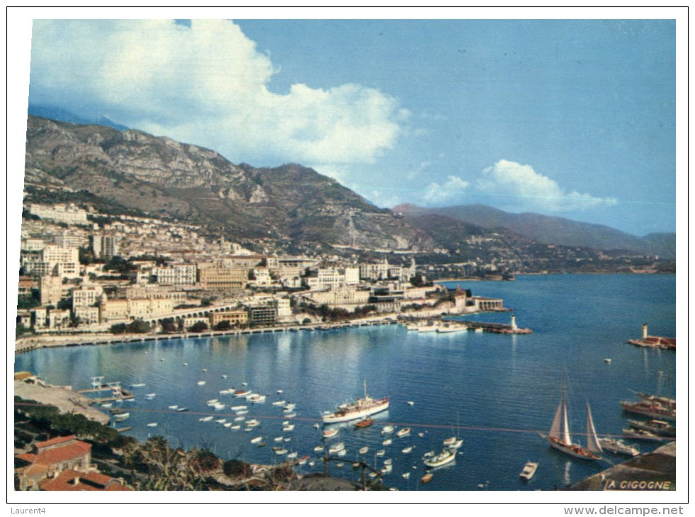 (PF 111) Port Of Monaco - 1950's + SAS Prince Reinier And Princess Grace Of Monaco Stamps At Back Of Card - Hafen