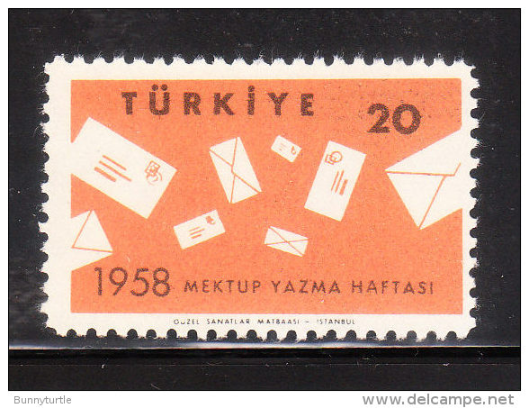 Turkey 1958 Int´l Letter Writing Week MNH - Ungebraucht