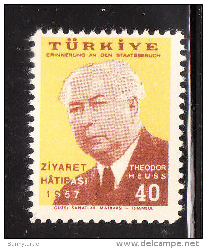 Turkey 1957 Visit Of President Theodor Heuss Of Germany MNH - Ungebraucht