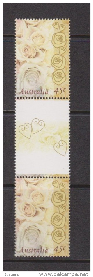Australia 1998 Champagne Rose Greetings Gutter Pair MNH - Mint Stamps