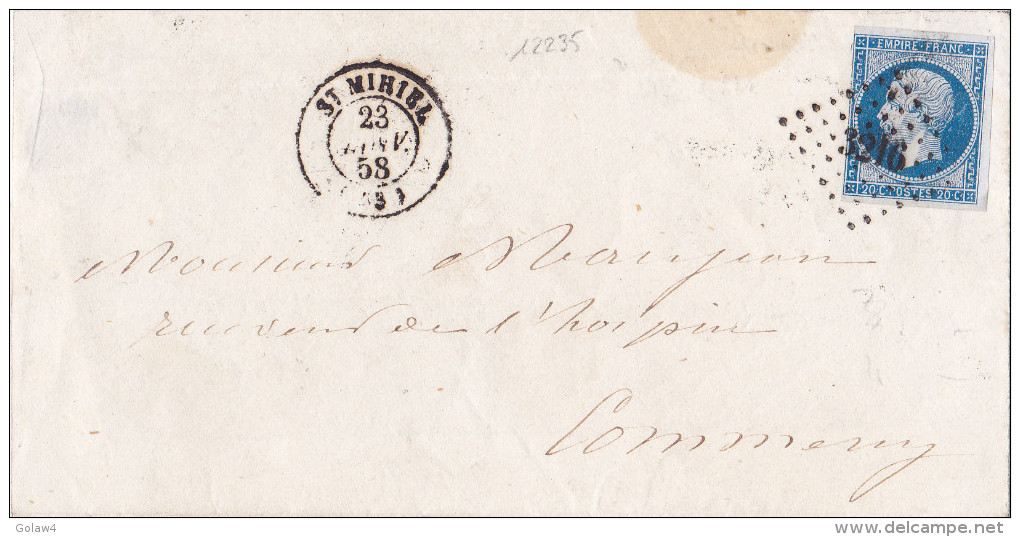 12235# LETTRE Obl PC ST MIHIEL 1858 T15 MEUSE Pour COMMERCY - 1849-1876: Klassik