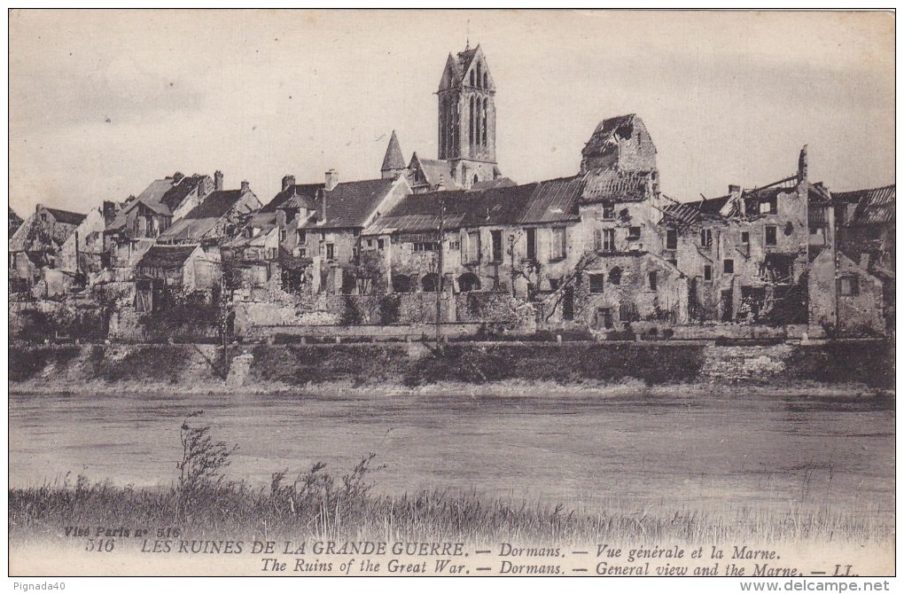 Cp , MILITARIA , DORMANS , Les Ruines De La Grande Guerre , Vue Générale De La Marne - Weltkrieg 1914-18